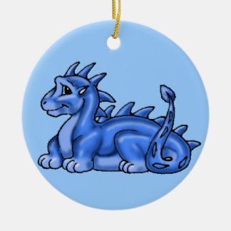 Ornement Rond En Céramique Dragon de bleus layette