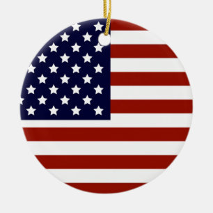 Ornement Rond En Céramique Drapeau américain