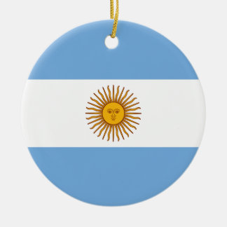 Ornement Rond En Céramique Drapeau Argentine
