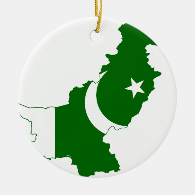 Ornement Rond En Céramique Drapeau de carte du Pakistan (Devant)