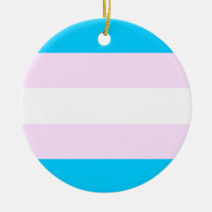 Ornement Rond En Céramique Drapeau de fierté de transsexuel