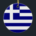 Ornement Rond En Céramique Drapeau de la Grèce<br><div class="desc">J'ai toujours aimé différents drapeaux.  C'était un projet d'amusement !  Quoi qu'il en soit,  merci pour s'arrêter par.  J'espère que vous aimez ce que vous voyez !  Sentez-vous libre pour customiser ceci pour répondre à vos besoins.  Ayez un jour merveilleux !</div>
