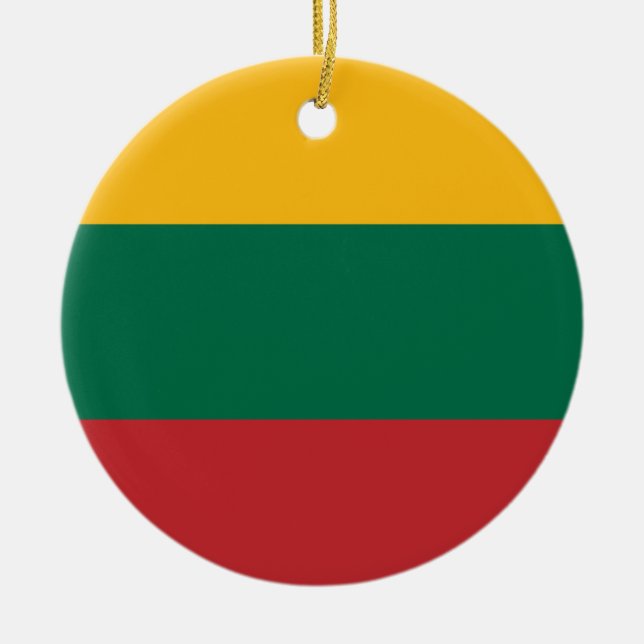 Ornement Rond En Céramique Drapeau de la Lithuanie (Devant)