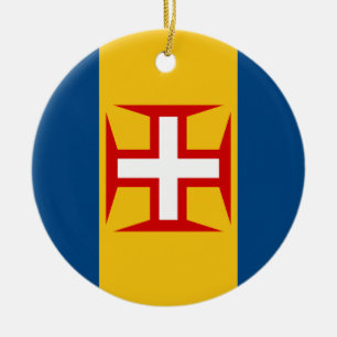Ornement Rond En Céramique Drapeau de la Madère (Portugal)