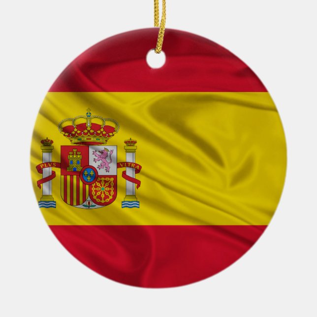 Ornement Rond En Céramique Drapeau de l'Espagne (Devant)