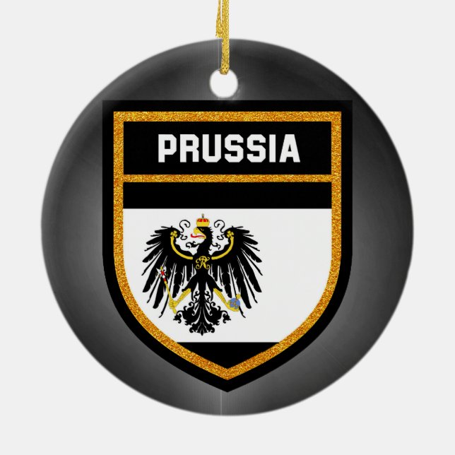 Ornement Rond En Céramique Drapeau de Prusse (Dos)
