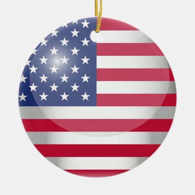 Ornement Rond En Céramique Drapeau des Etats-Unis (Devant)