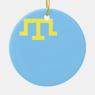 Ornement Rond En Céramique Drapeau des Tatars de Crimée