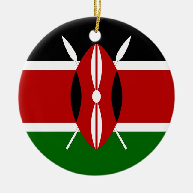 Ornement Rond En Céramique Drapeau du Kenya (Devant)