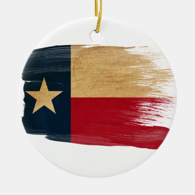 Ornement Rond En Céramique Drapeau du Texas (Devant)