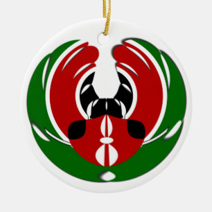 Ornement Rond En Céramique Drapeau kényan