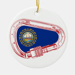 Ornement Rond En Céramique Drapeau New Hampshire Escalade carabiner