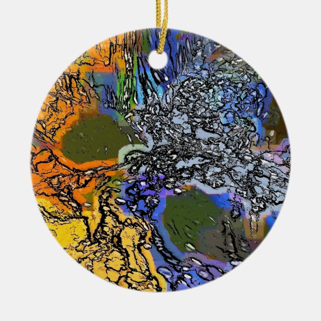 ORNEMENT ROND EN CÉRAMIQUE EAU (Devant)