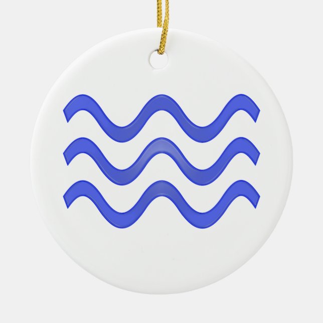 Ornement Rond En Céramique Eau (Devant)