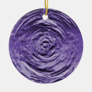 Ornement Rond En Céramique Eau Violet