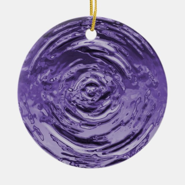 Ornement Rond En Céramique Eau Violet (Devant)