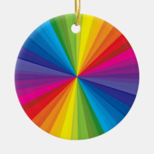 Ornement Rond En Céramique Éclat d'arc-en-ciel