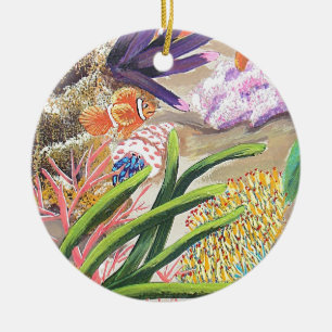 Ornement Rond En Céramique Éclatement