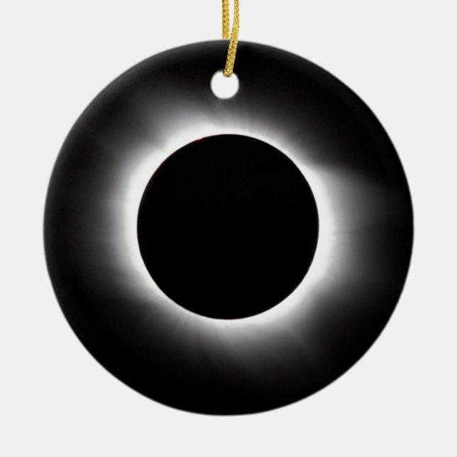 Ornement Rond En Céramique Éclipse solaire (Devant)