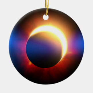 Ornement Rond En Céramique Éclipse solaire