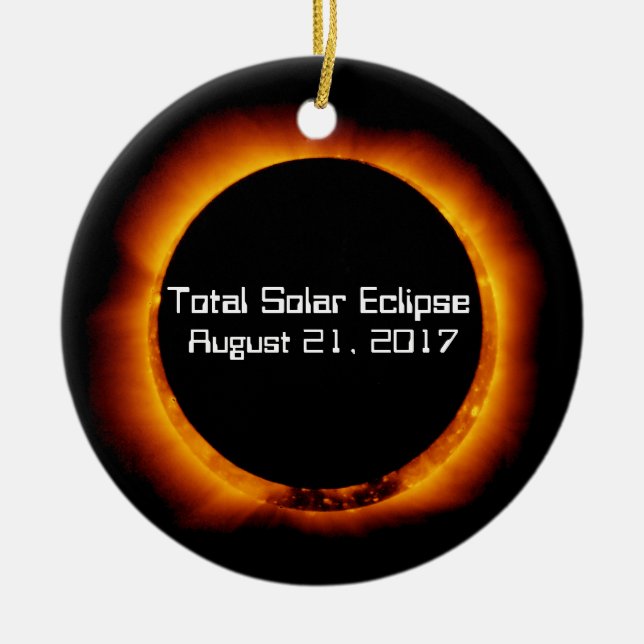 Ornement Rond En Céramique Éclipse solaire totale 2017 (Devant)