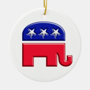 Ornement Rond En Céramique Eléphant du logo GOP