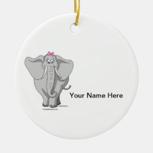 Ornement Rond En Céramique Éléphant - femelle