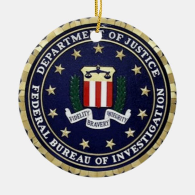Ornement Rond En Céramique Emblème de FBI (Devant)