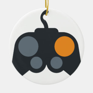 Ornement Rond En Céramique Emoji Twitter - Video Games controller