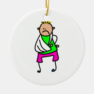 Ornement Rond En Céramique Enfant blessé