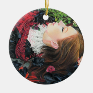 Ornement Rond En Céramique Eternal sleep fairytale dark princess Ornament