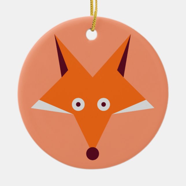 Ornement Rond En Céramique Étoile de Fox (Devant)