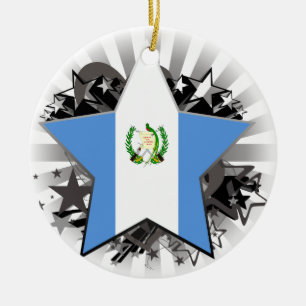 Ornement Rond En Céramique Étoile du Guatemala