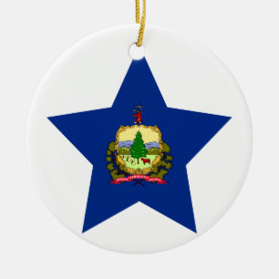 Ornement Rond En Céramique Étoile du Vermont