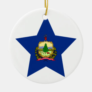 Ornement Rond En Céramique Étoile du Vermont
