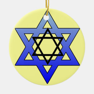 Ornement Rond En Céramique Étoile juive, Étoile de David, Ornament de Magen D