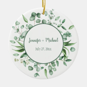 Ornement Rond En Céramique Eucalyptus Envy Wreath Mariage Keepsaké