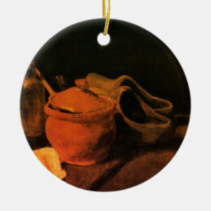 Ornement Rond En Céramique Faïence, Bouteille et Sabots par Vincent van Gogh