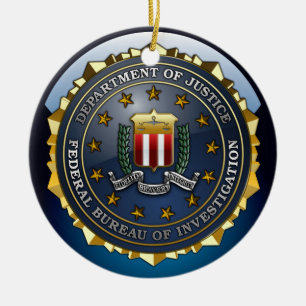 Ornement Rond En Céramique FBI Emblem