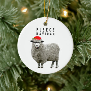 Ornement Rond En Céramique Feliz Navidad