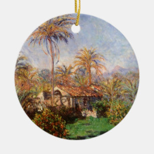 Ornement Rond En Céramique Ferme de petit pays à Bordighera de Claude Monet