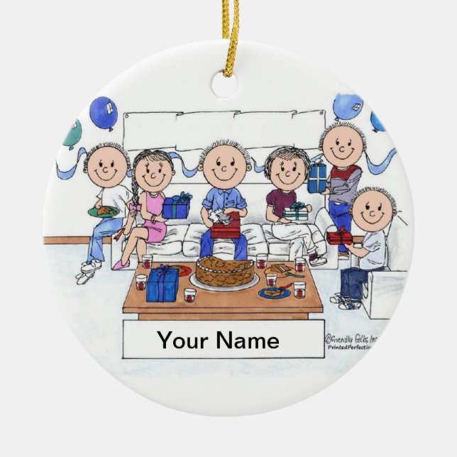 Ornement Rond En Céramique Fête - Homme (Devant)