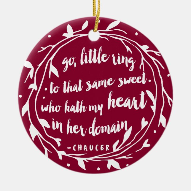 Ornement Rond En Céramique Fiançailles personnalisé | Hollyberry (Devant)