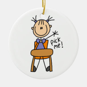 Ornement Rond En Céramique Fille à l'école