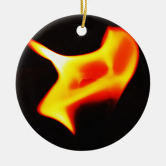 Ornement Rond En Céramique Flamme