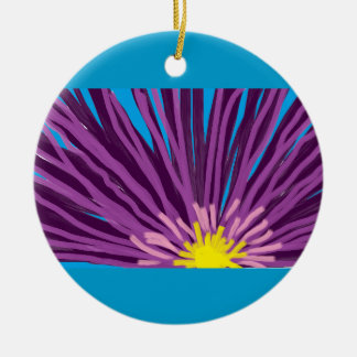 Ornement Rond En Céramique Fleur en huile