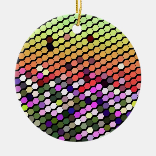 ORNEMENT ROND EN CÉRAMIQUE FLEUR SAUVAGE (Devant)