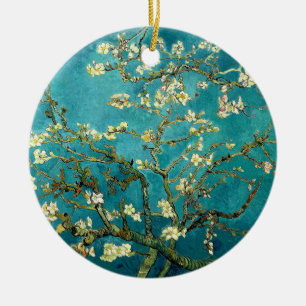 Ornement Rond En Céramique Fleurs d'amandier de Van Gogh Impressionnisme clas