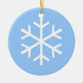 Ornement Rond En Céramique Flocon de neige