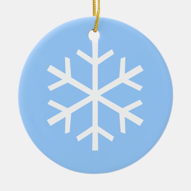 Ornement Rond En Céramique Flocon de neige (Devant)